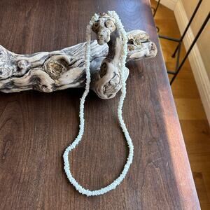 Long Puka Shell Necklace Retro Surfer Beach Boho White Unisex